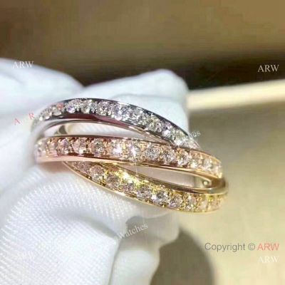 Cartier Trinity de Cartier Diamonds Ring Steel / Gold / Rose Gold
